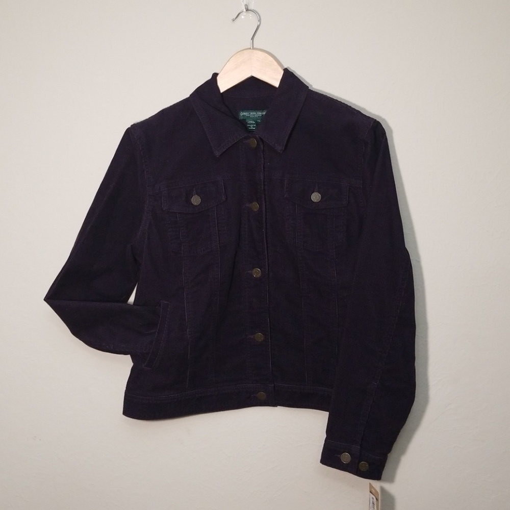 Lauren Ralph Lauren Plum Corduroy Button Jacket